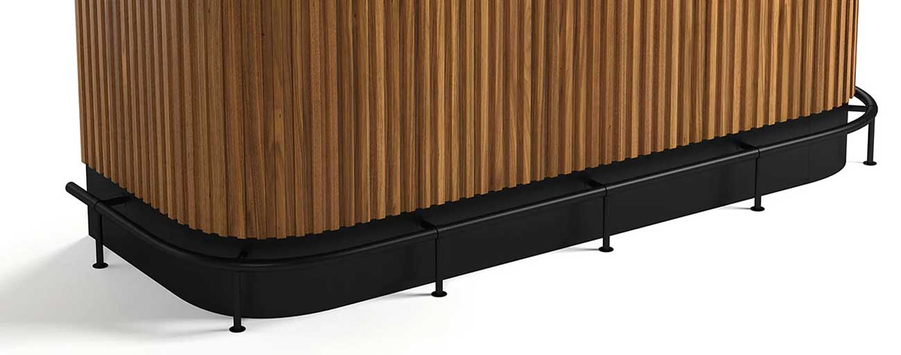 RAM Game Room Foot Rail for Prohibition Series 84-Inch Cocktail Bar in Matte Black
