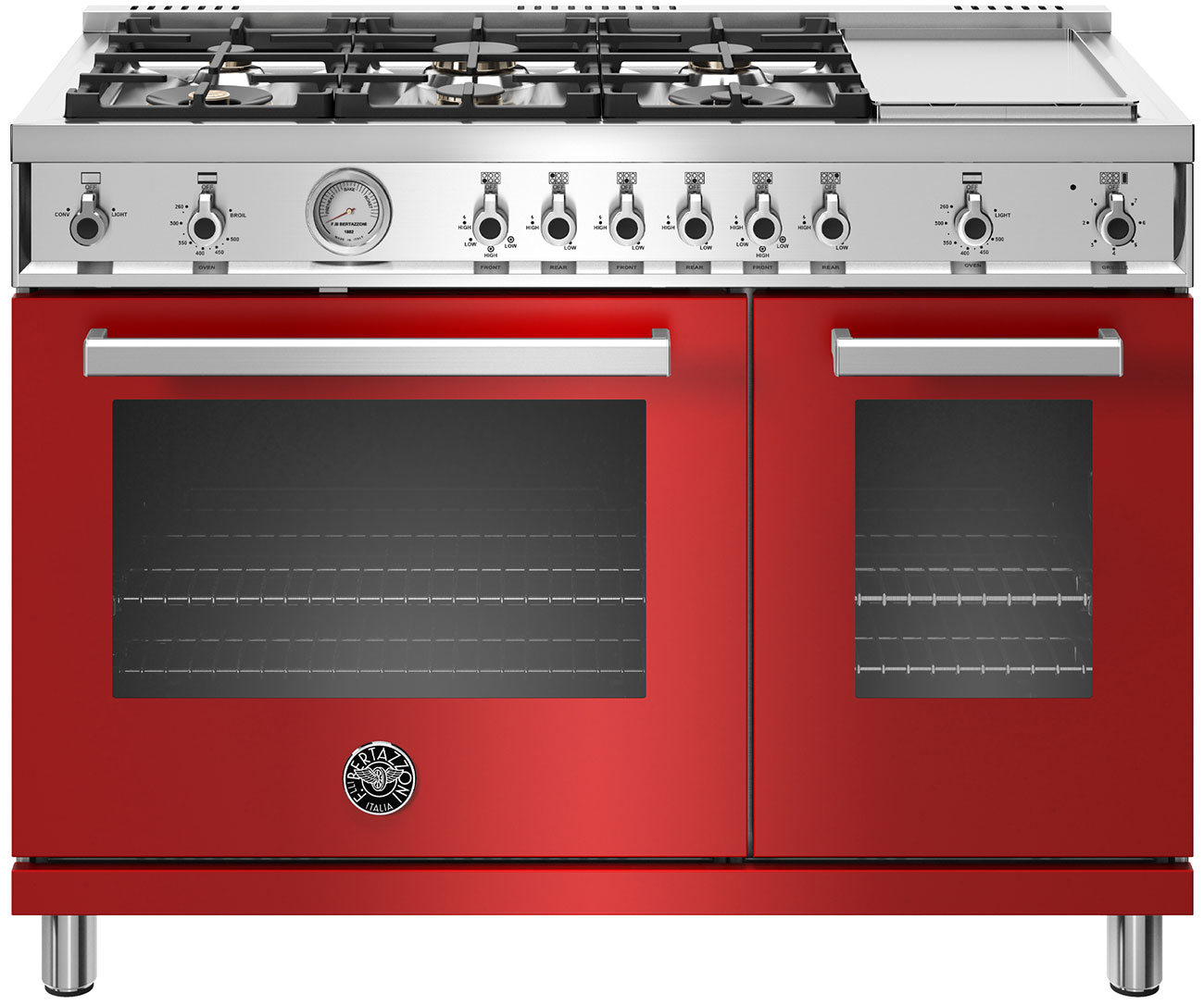 Bertazzoni 48" Red Natural Gas Range PROF486GGASROT Abt