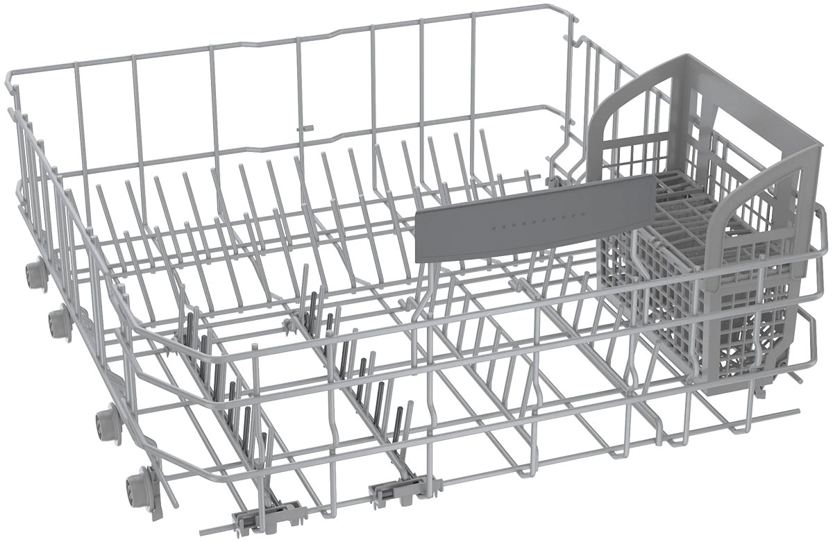 Angle view of empty bottom rack.