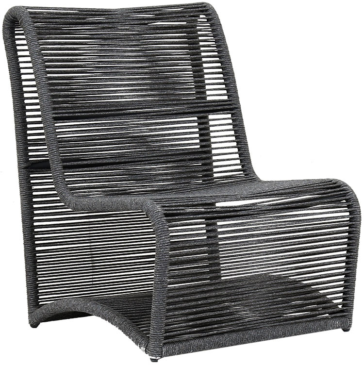 Angled view of Sunset West Milano Armless Club Chair in Charcoal