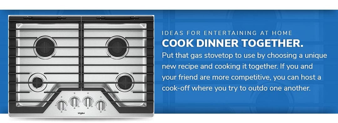 Top View Cooking with a Gas Stove Top Graphic