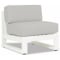 Sunset West Newport Armless Club Chair in Satin White | Cast Silver Sunbrella