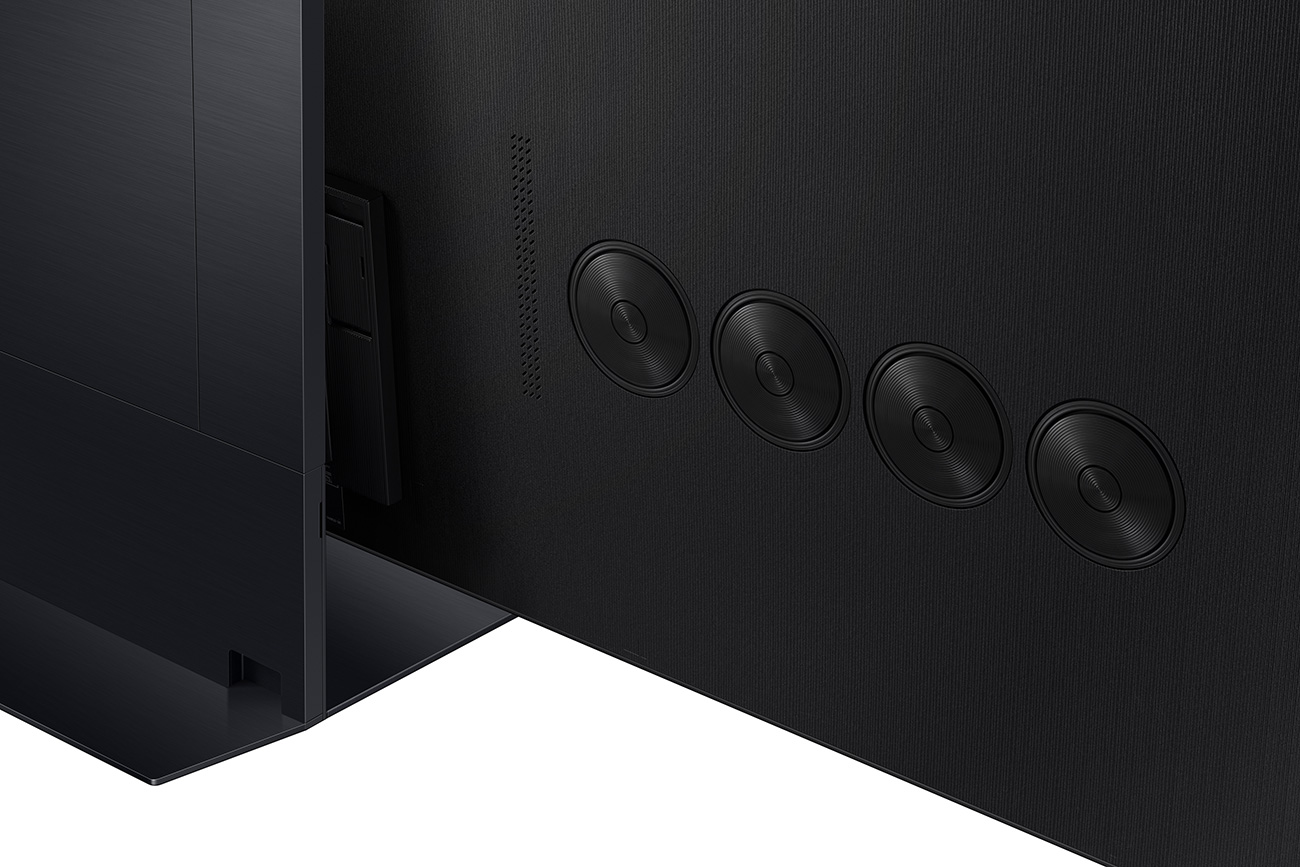 Close Up View Of The TV Speakers