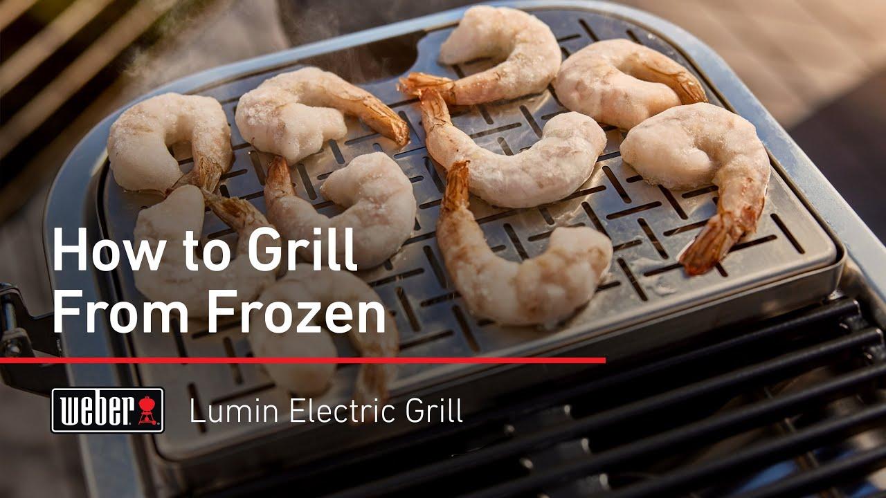 Watch How to Grill from Frozen on the Weber Lumin Electric Grill
