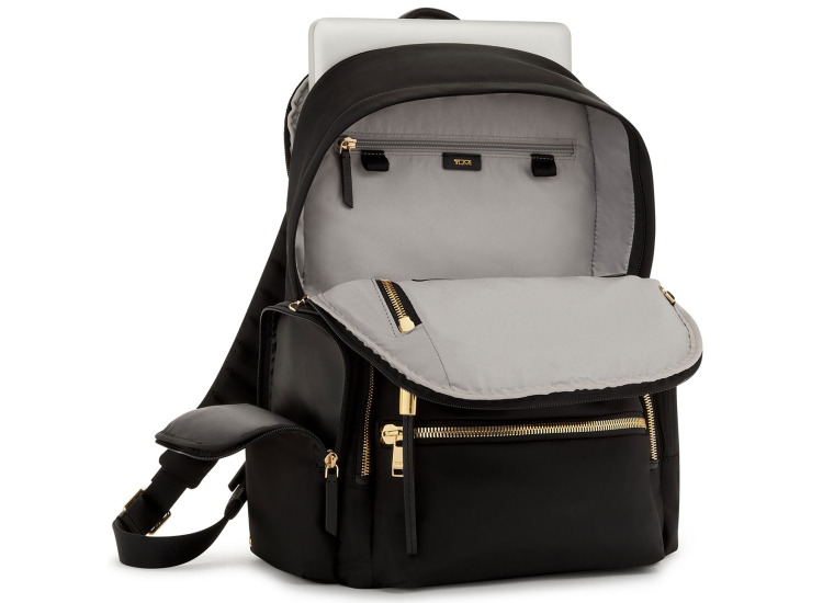 tumi backpack black gold Voyageur Just In Case / zip pockets front zip pocket zip access to collapsible interior water TUMI Montana Nylon Backpack -