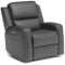 Flexsteel Linden Gray Leather Power Recliner with Power Headrest & Lumbar