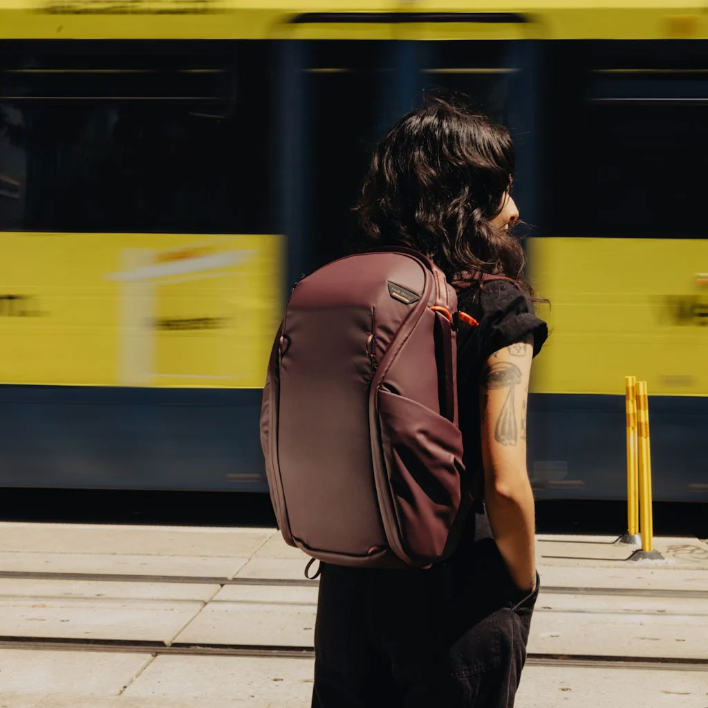 Woman Carrying Peak Design Backpack
