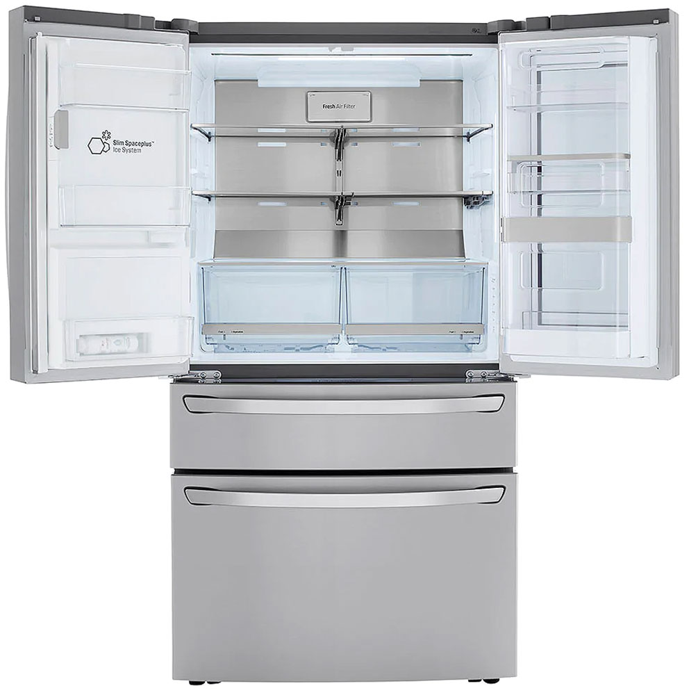 Image of counter-depth refrigerator doors fully open