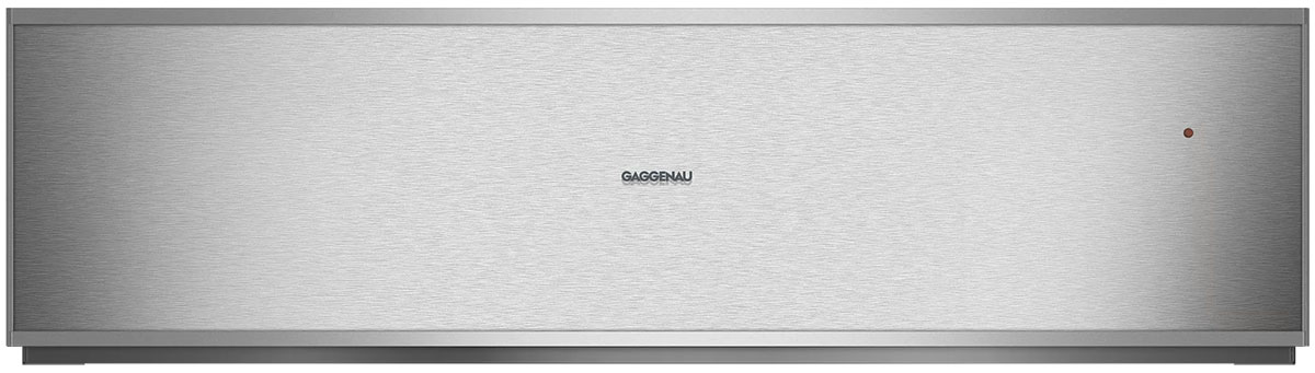 Front of warming drawer in Stainless Steel.