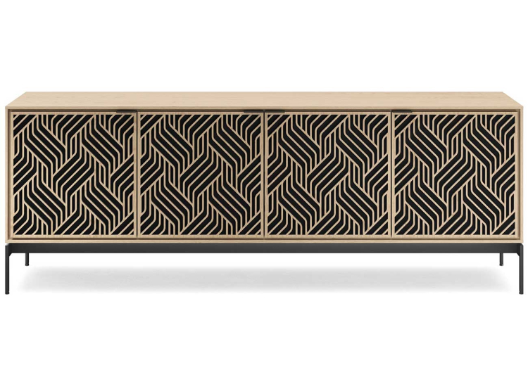 BDI Elements Media Console with 4 Weave Doors in Washed Oak - 8709 WE-WOK