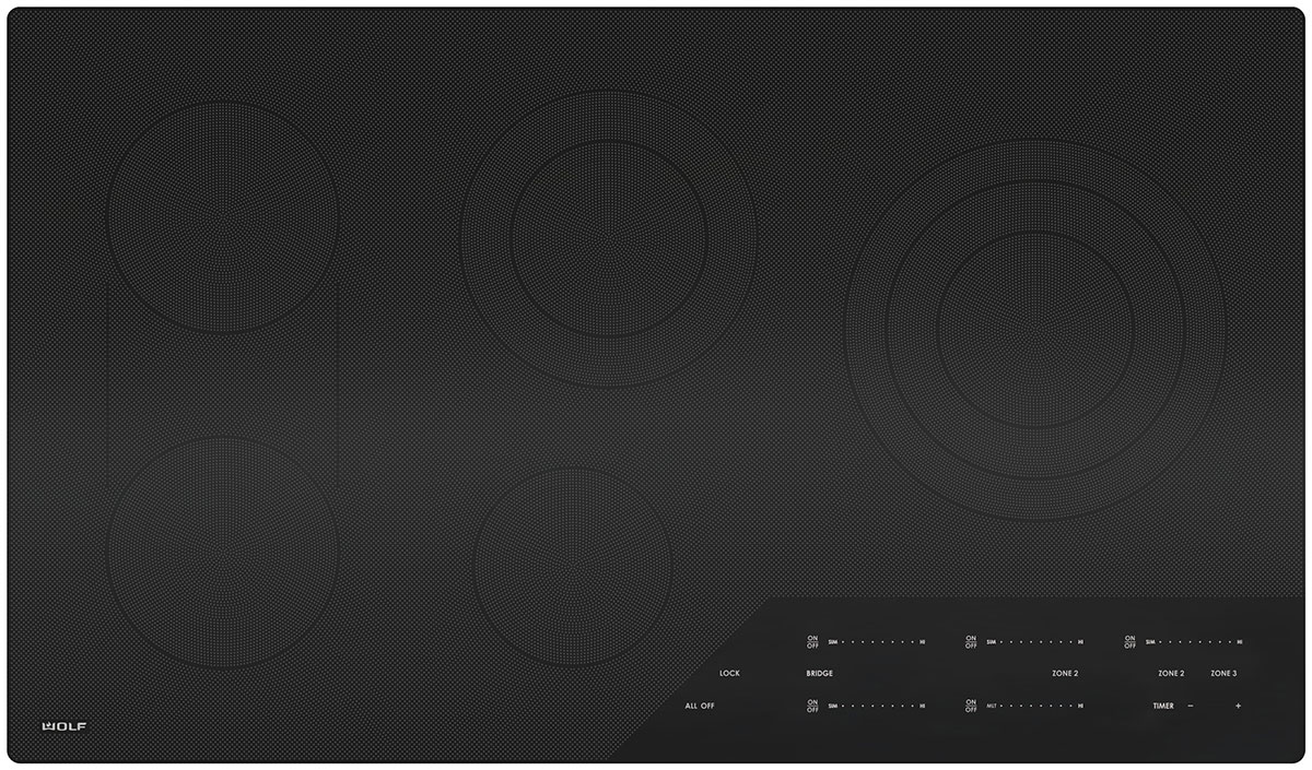 Wolf 36" Black Contemporary Electric Cooktop Abt