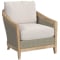 Sunset West Cambria Club Chair in Coastal Teak | Latte Weave | Canvas Canvas Sunbrella