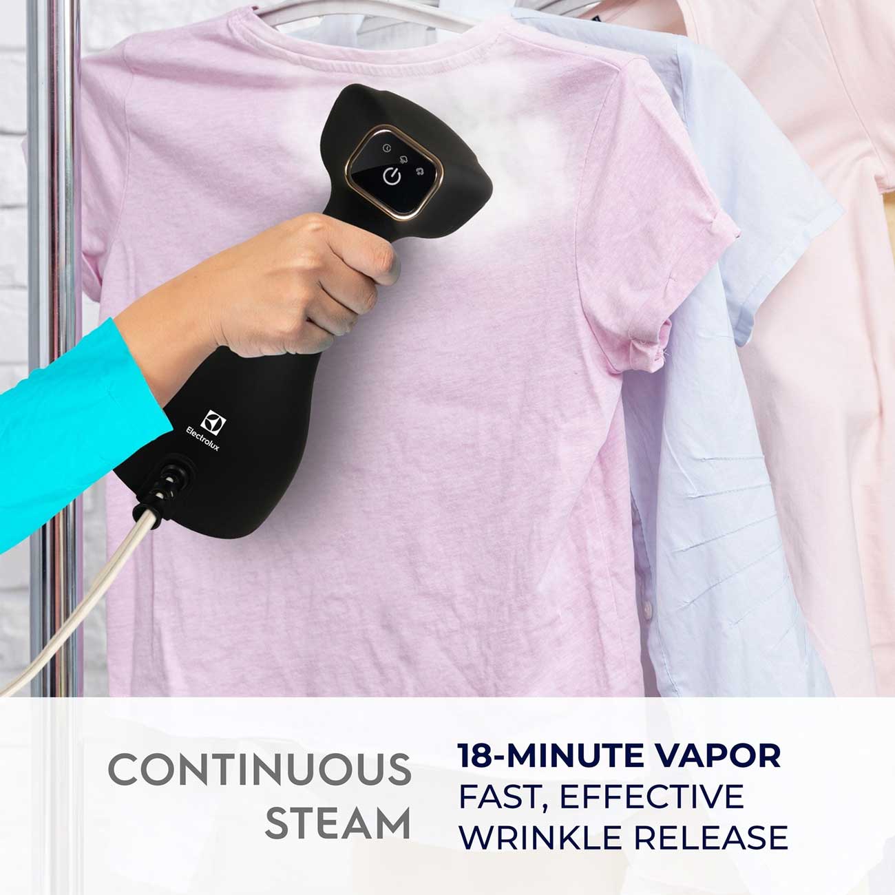 Electrolux Portable Handheld Garment/Fabric Steamer 18 Min Continuous Steam Detail 