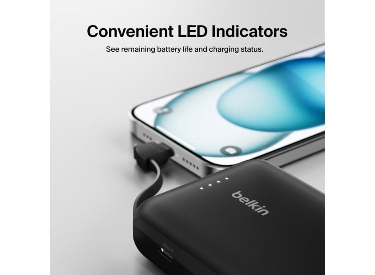 Belkin power bank LED indicator modes diagram