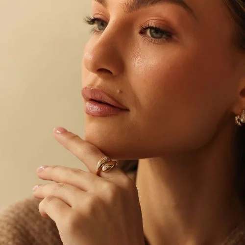 Warm colored tight shot on a necklace stack from Dana Rebecca