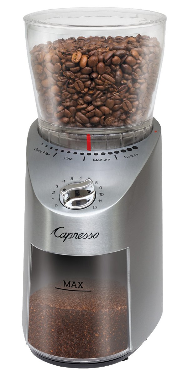 Capresso Infinity Plus Stainless Steel Conical Burr Grinder 57505