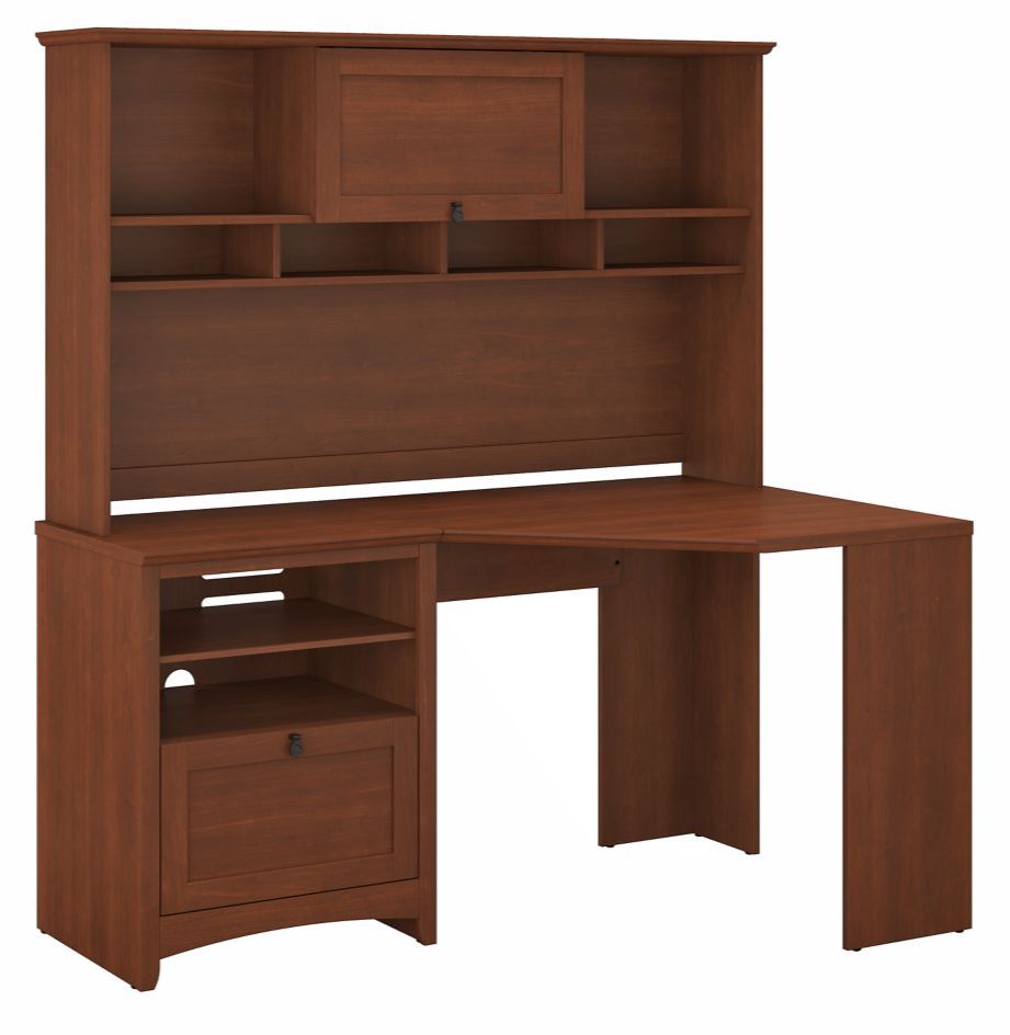 Bush Furniture Buena Vista Cherry Corner Desk With Hutch Buv008sc