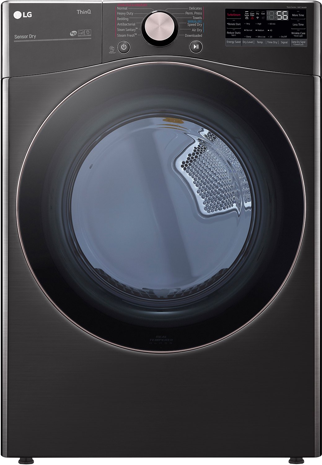 Lg 7 4 Cu Ft Black Steel Electric Steam Dryer Dlex4000b