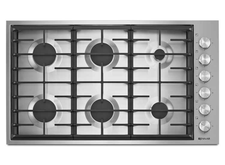 JennAir Euro-Style 36" Stainless Steel 6-Burner Gas Cooktop - JGC7636BS