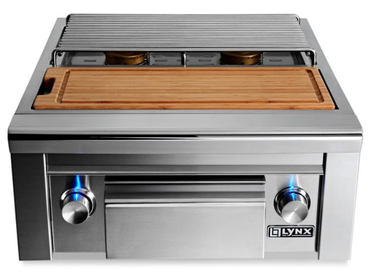 Lynx grill with cutting board and stainless steel finish