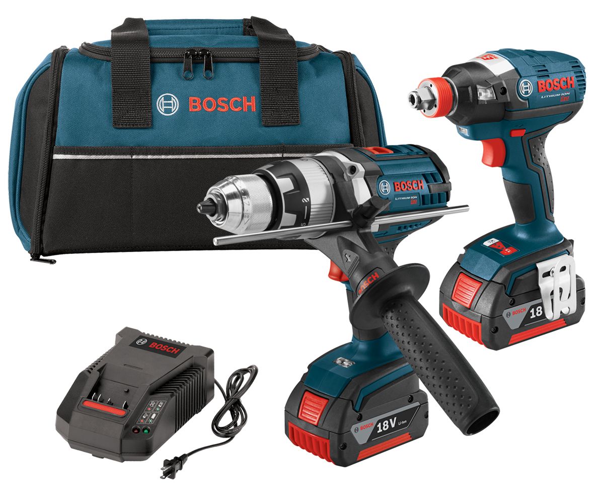 Bosch 18v 2 Tool Kit Hammer Drill Hex Driver Clpk224 181