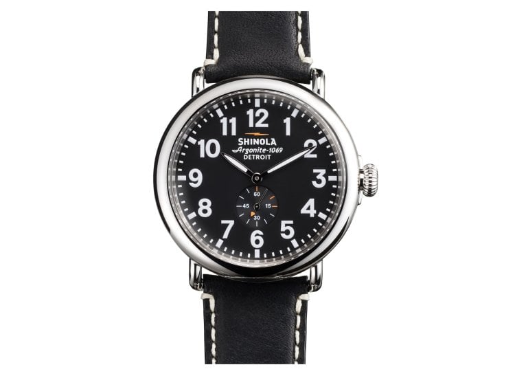Shinola The Runwell Black Dial Leather Strap Watch Abt