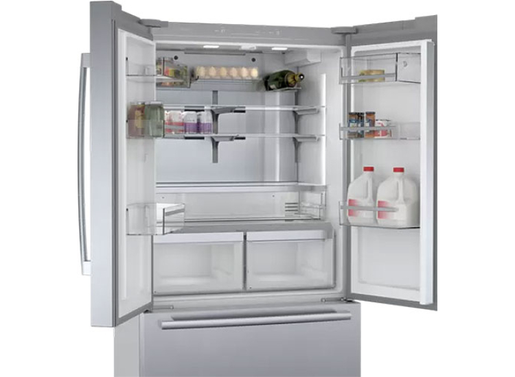 Bosch 800 Series 20.8 Cu. Ft. French Door Bottom Mount Refrigerator 36-Inch Wide in Anti-Fingerprint Stainless Steel - B36CT80SNS