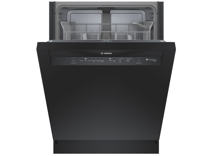 Bosch 100 Series 24-Inch Recessed Handle Dishwasher In Black - SHE3AEM6N