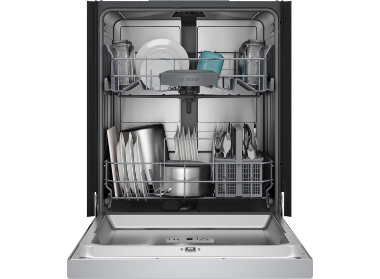 Bosch 100 Series Dishwasher Recessed Handle 24 Inch in FingerPrint Resistant Stainless Steel - SHE41CM5N