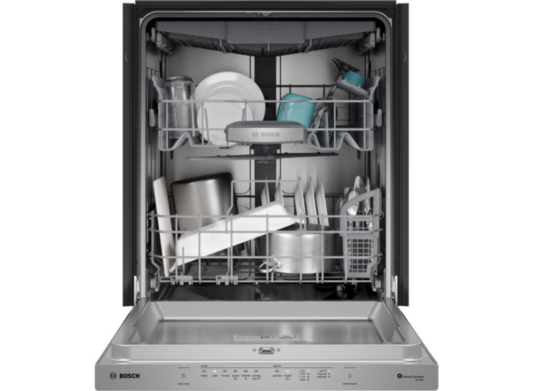 Bosch 800 Series Pocket Handle Dishwasher 24-Inch in Anti-Fingerprint Stainless Steel - SHP78DM5N