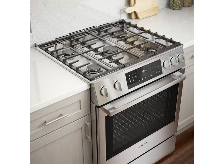 Bosch 800 Series Gas Slide-In Stainless Steel Range Abt