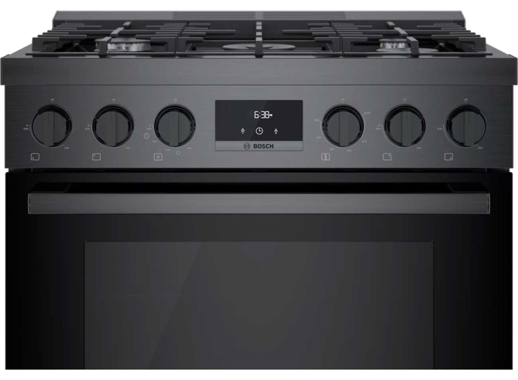 Bosch 800 Series 30 In. Black Stainless Steel Industrial-Style Gas Range - HGS8045UC