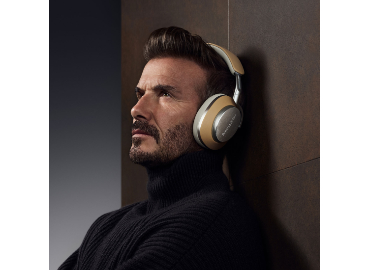 Bowers & Wilkins PX8 Tan & Grey Leather Over-Ear Noise Canceling Wireless Headphones - FP42978