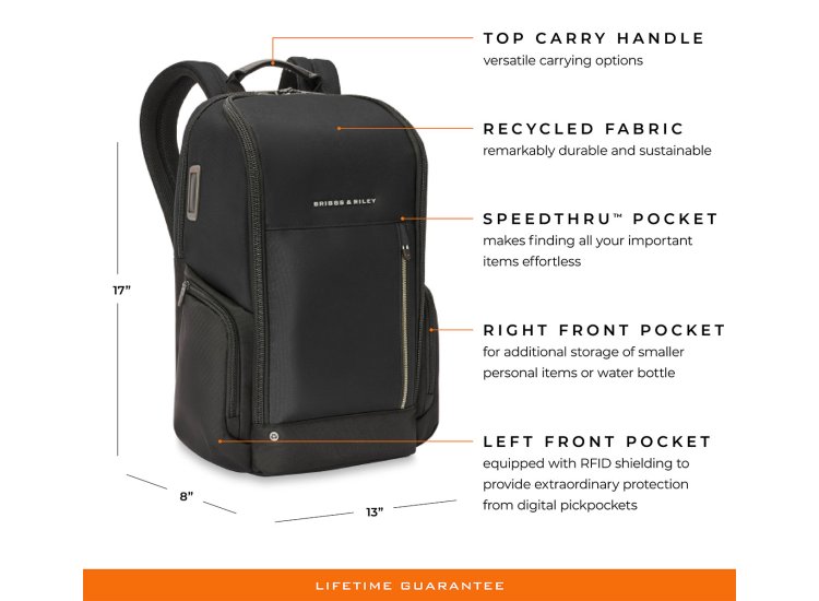 Briggs Riley HTA Medium Widemouth Backpack in Black AK124-4