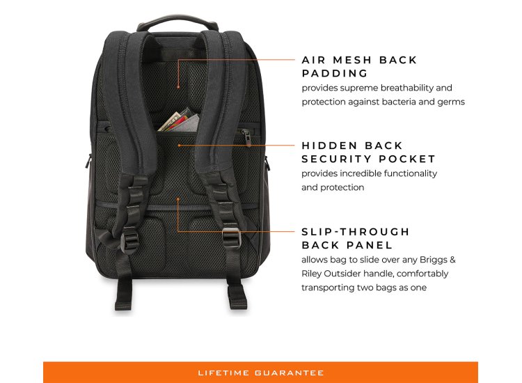 Briggs Riley HTA Medium Widemouth Backpack in Black AK124-4