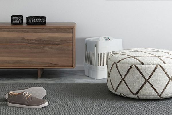 Evaporative Humidifier Beside Rug & Console Table