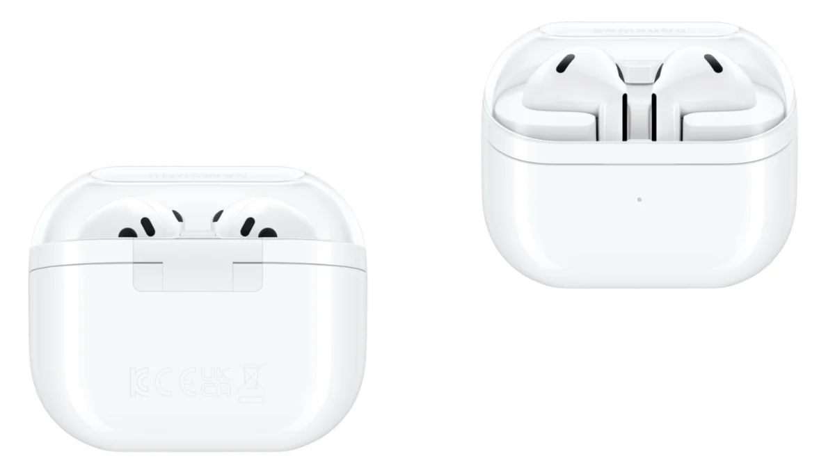 white Samsung galaxy buds3 inside case