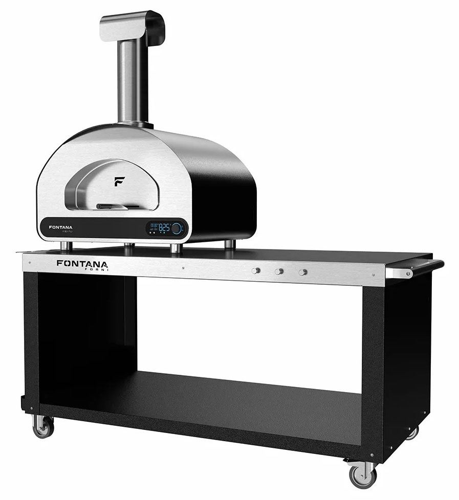 Angled View of Pizza Oven with Table