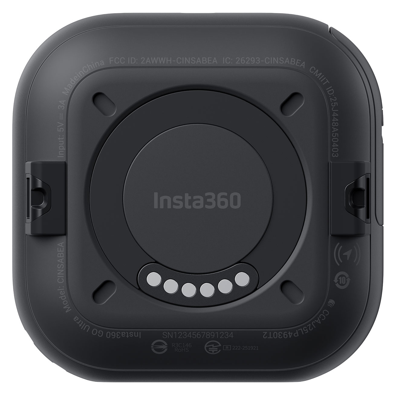 Rear View of Insta360 Action Camera Without Case