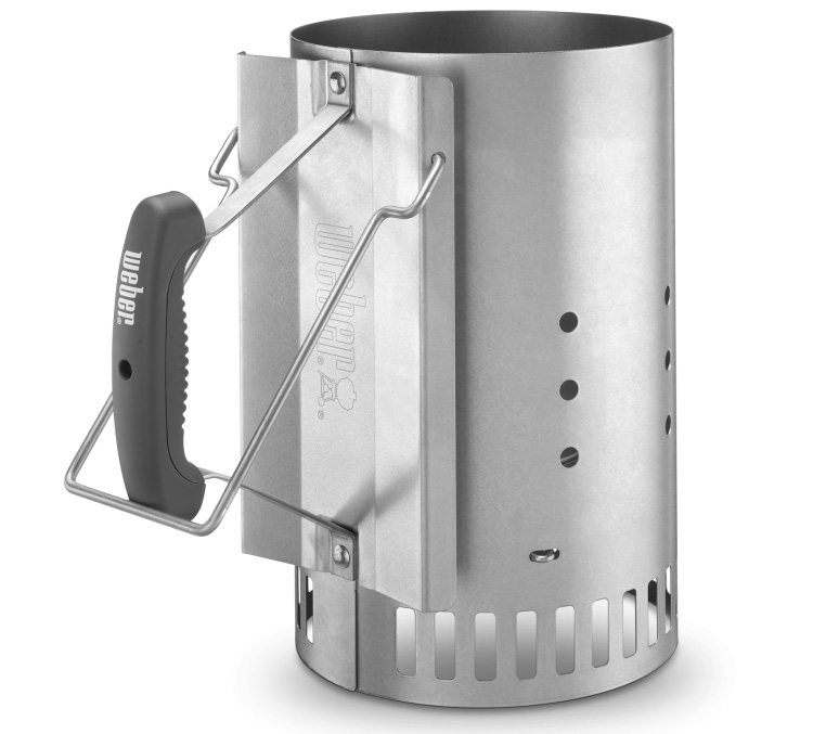 Angled view of chimney starter