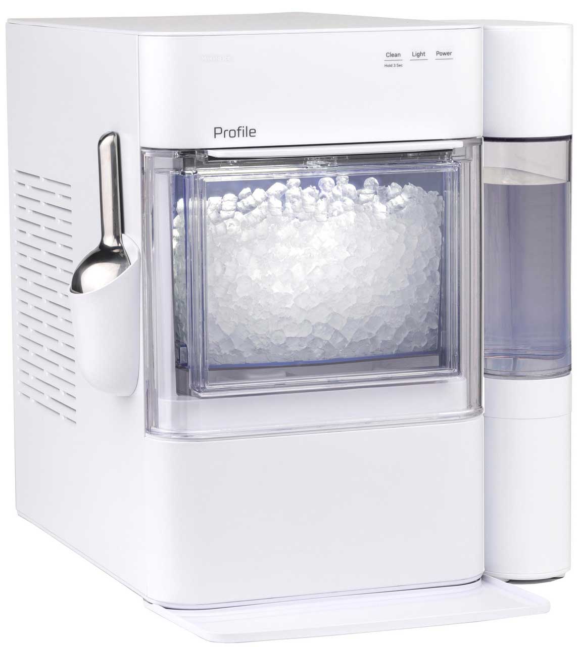 Angle view of GE Profile Ice Maker