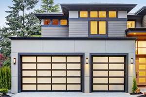 Exterior shot of a 3 car garage