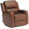 Flexsteel Linden Brown Leather Power Recliner with Power Headrest & Lumbar