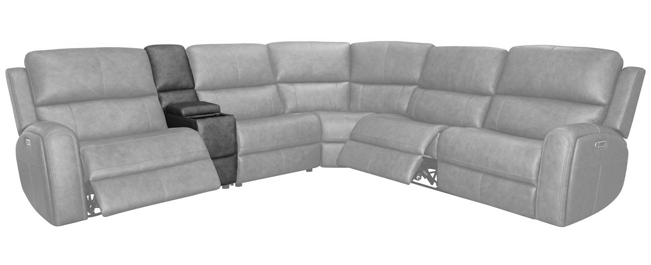 Flexsteel Linden Straight Console in Charcoal Leather