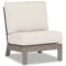 Sunset West Laguna Armless Club Chair in Driftwood | Canvas Flax Sunbrella