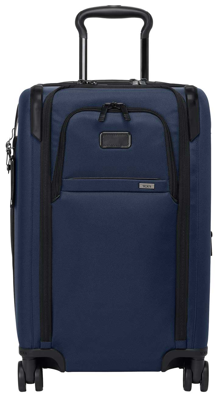 Front view of TUMI Alpha Dual Access Expandable Carry-On in Navy