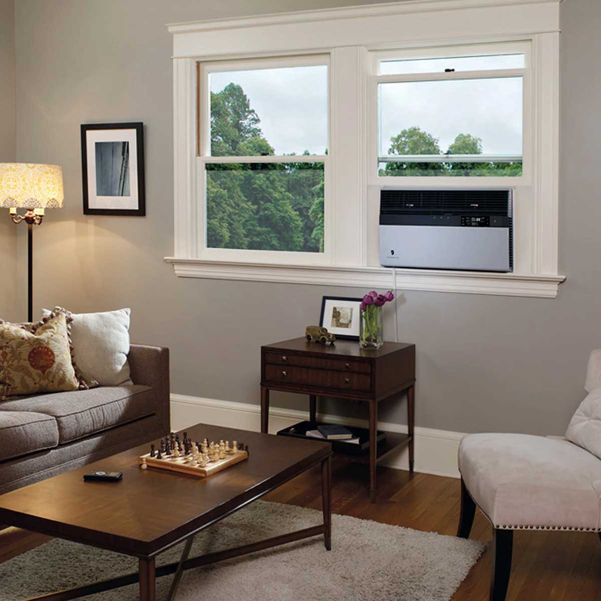 Friedrich Kuhl Series Air Conditioner Installed in a Window in a Living Room