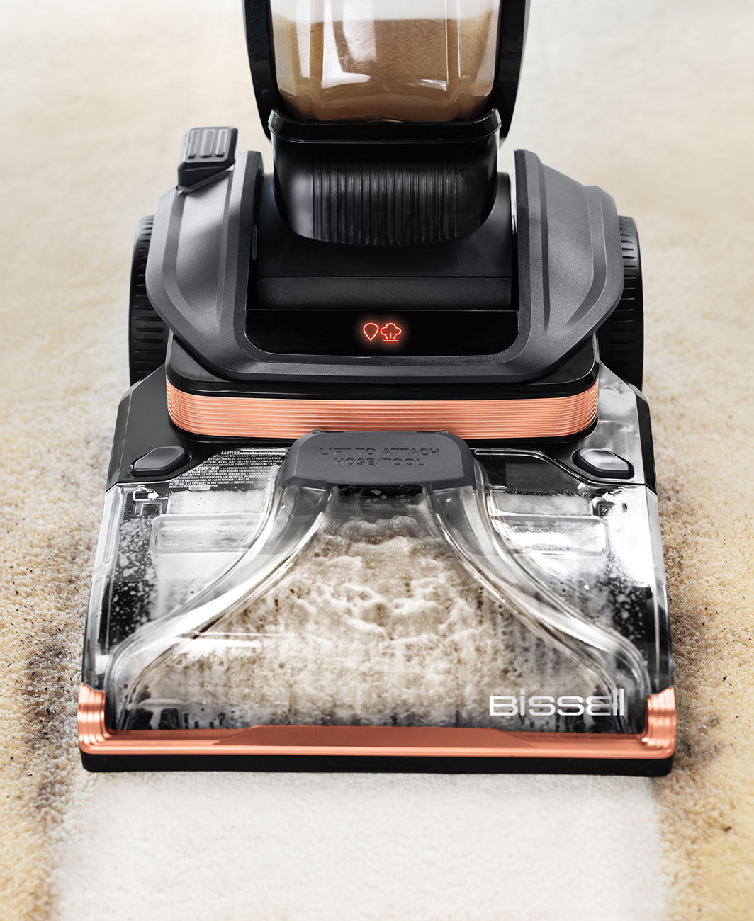 Closeup View of Carpet Cleaner on Floor