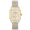 Michele Deco Madison Mid White Silver Sunray w/ Diamond Dial Two-Tone Silver & Gold Bracelet Watch, 31mm