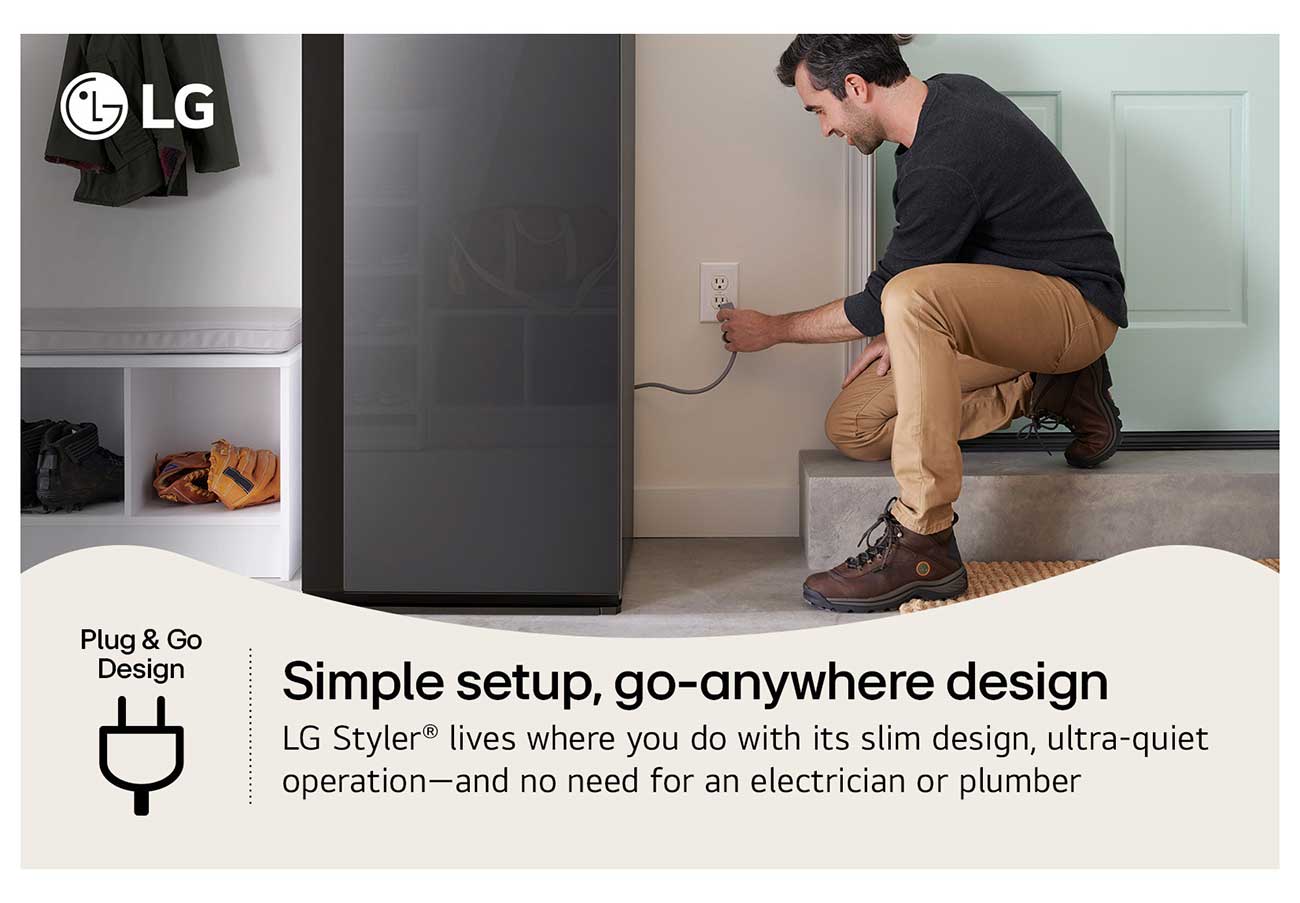 LG Styler Smart Steam Closet Plug & Go Design